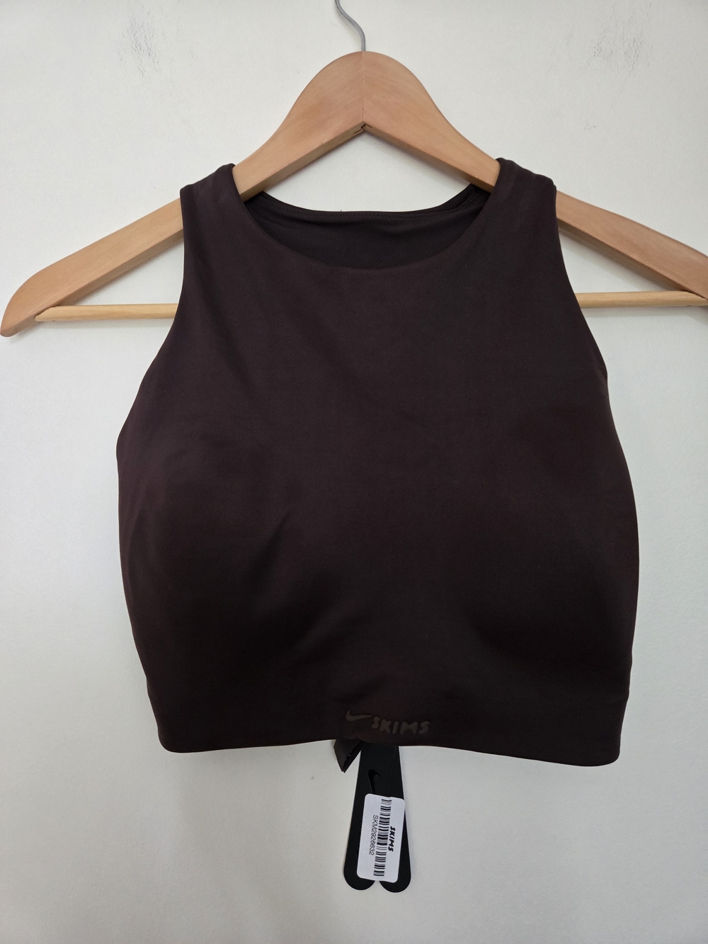 SKIMS Chocolate Brown Stretch Crop Tank